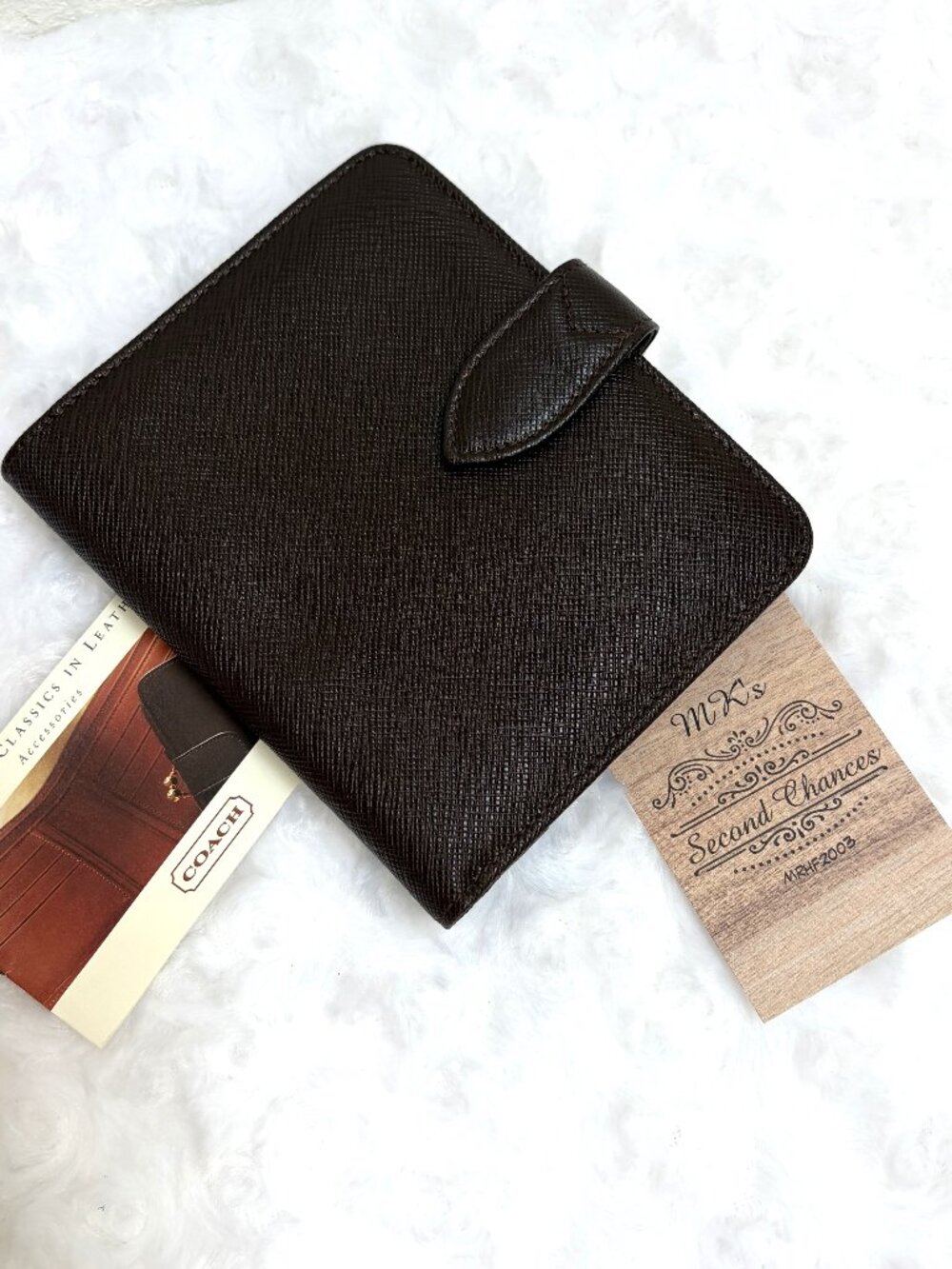 Vintage Coach Gramercy French Purse Wallet 7096 Mahogany Leather - Italy - NWT